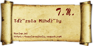 Tézsla Mihály névjegykártya