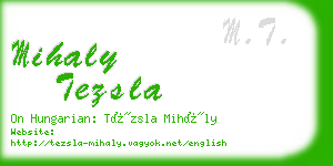 mihaly tezsla business card